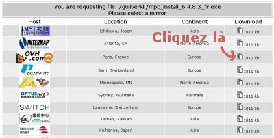 Le t�l�chargement sur Sourceforge